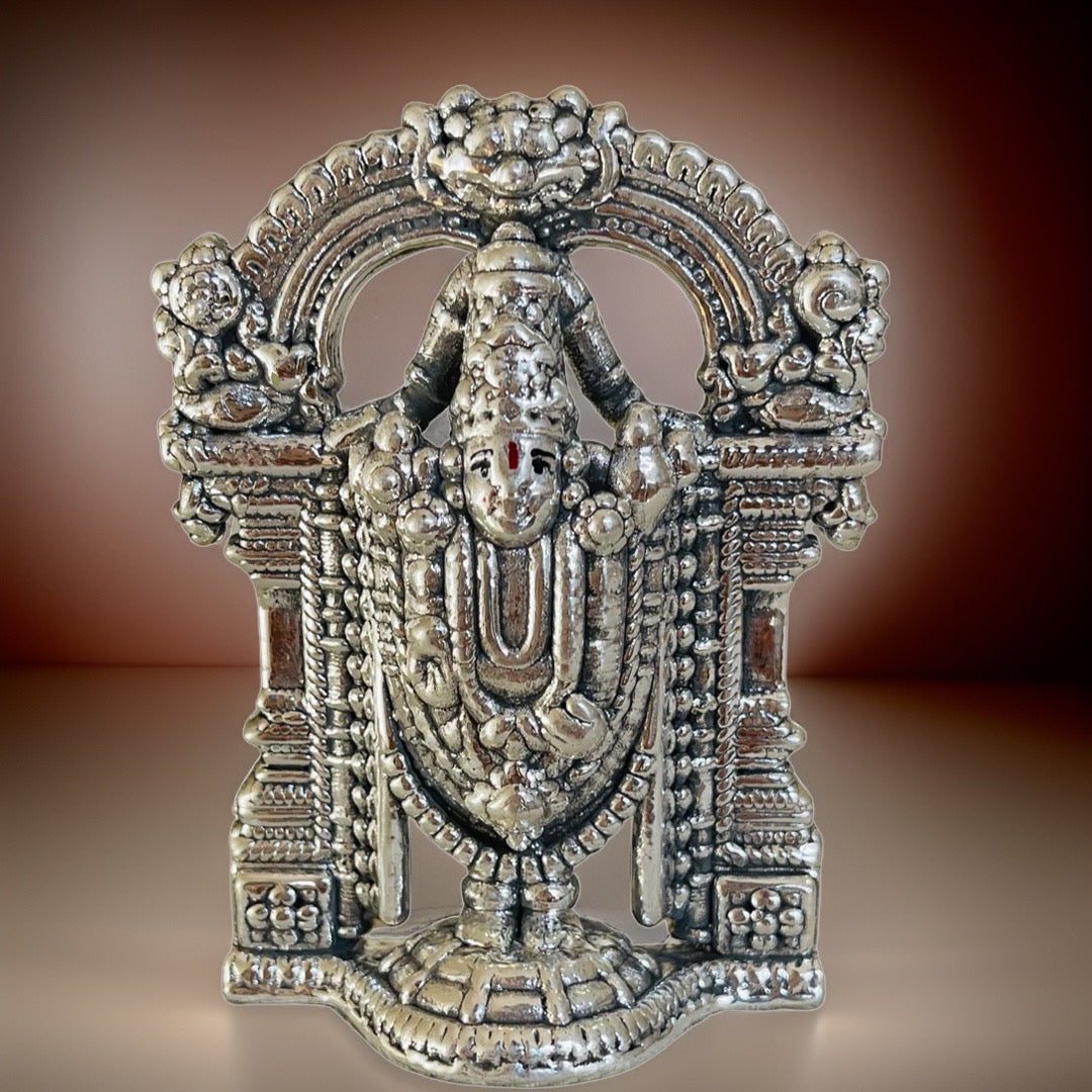 999 Silver Tirupati Balaji Idol-3.1 Inches