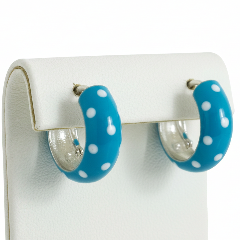 925 Sterling Silver Smaya Epoxy Hoop Earring