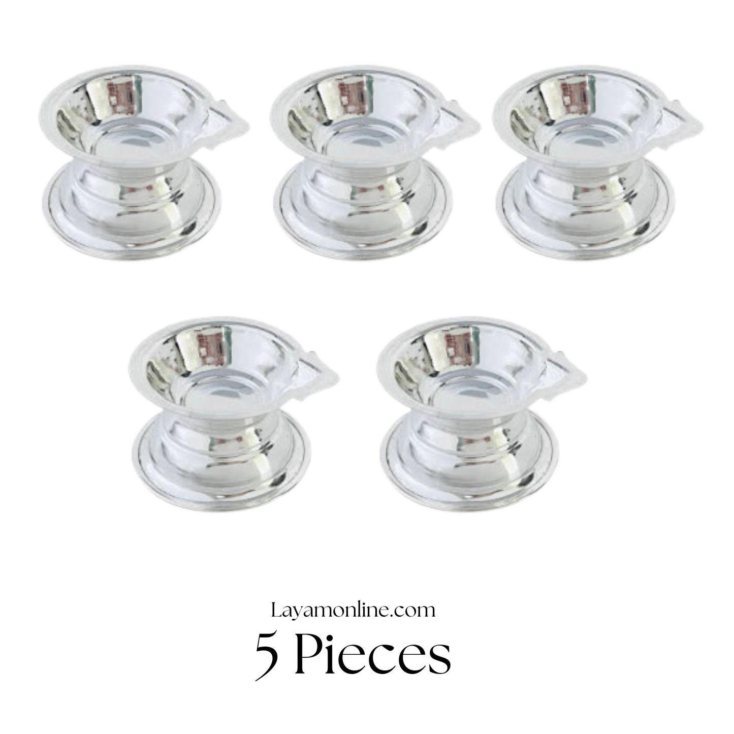 Plain Silver Diya (5 PCs)