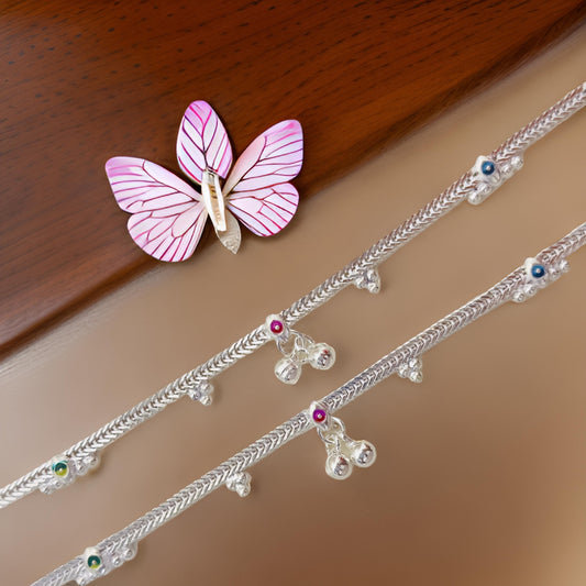 Leena Silver Anklet 7 Inches