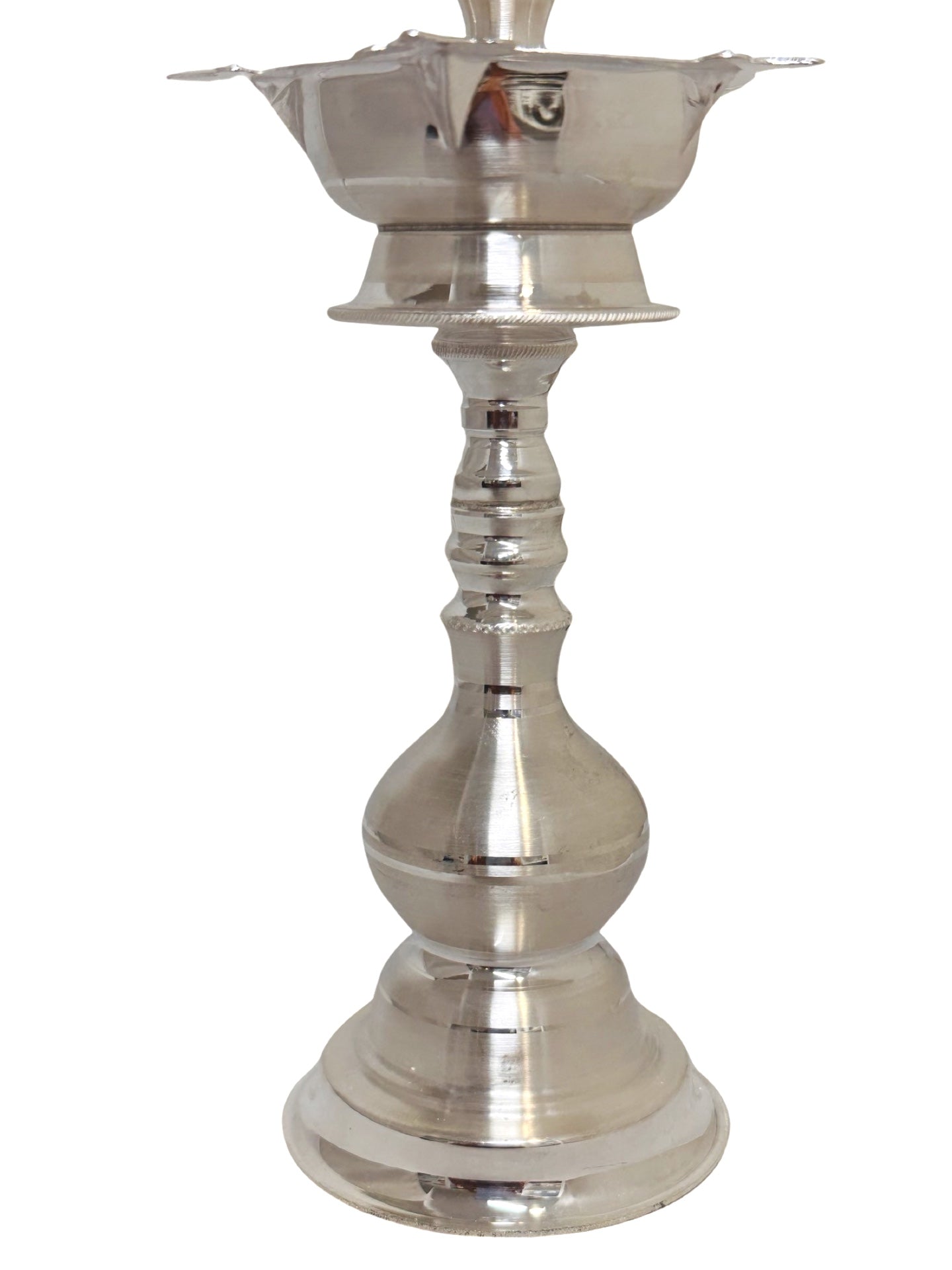 925 Silver Peacock kuthuvilakku- Kundhulu 7.75 Inches