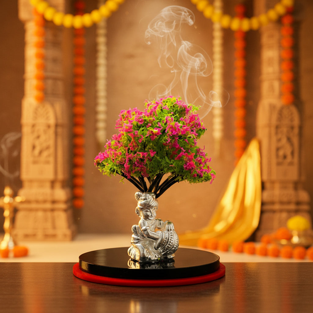 925 Silver Tree Bal Krishna Idol