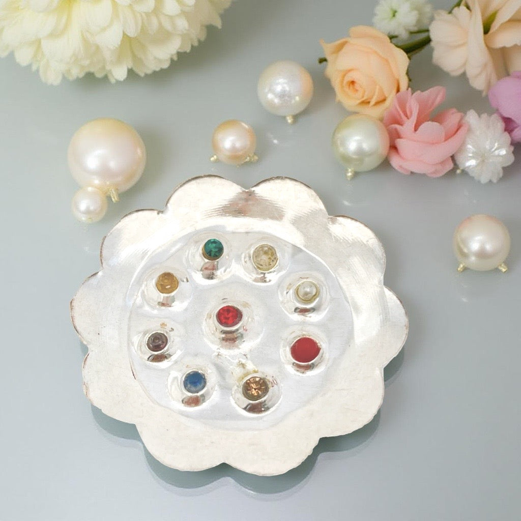 Silver Navratan Plate