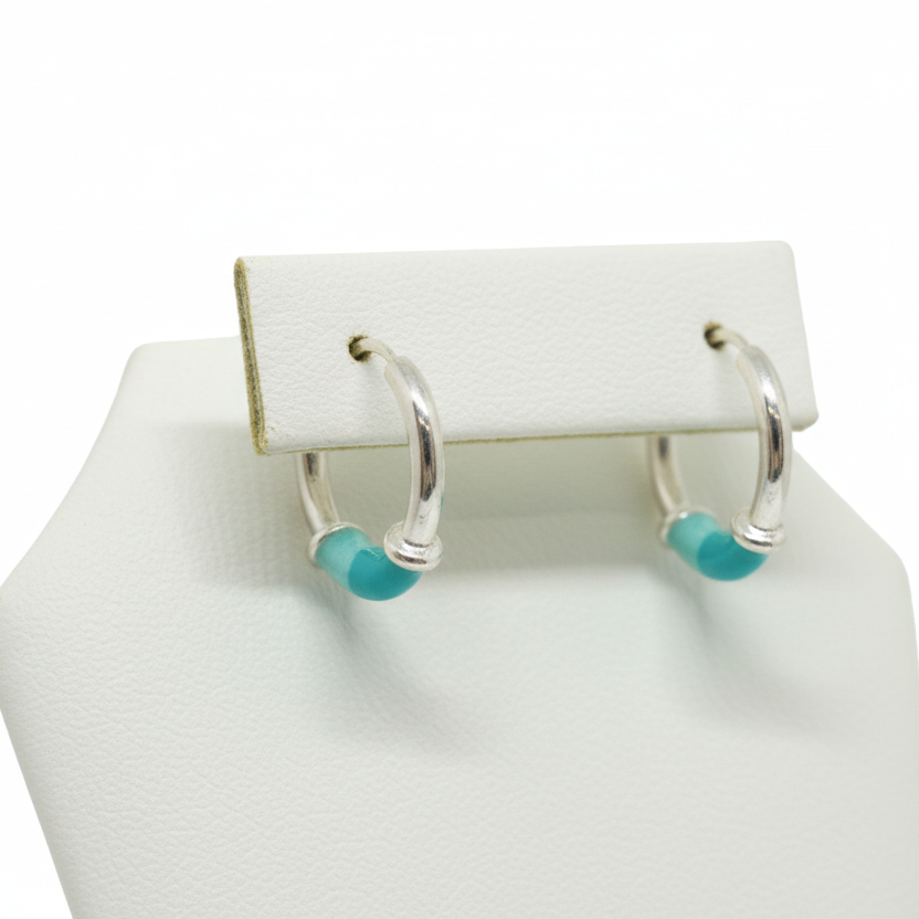 925 Sterling Silver Ana Epoxy Hoop Earring
