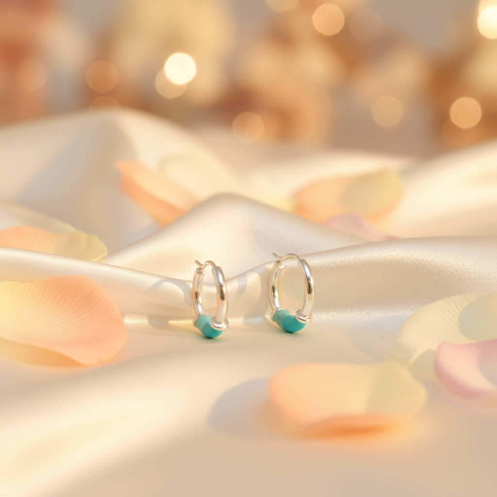 925 Sterling Silver Ana Epoxy Hoop Earring