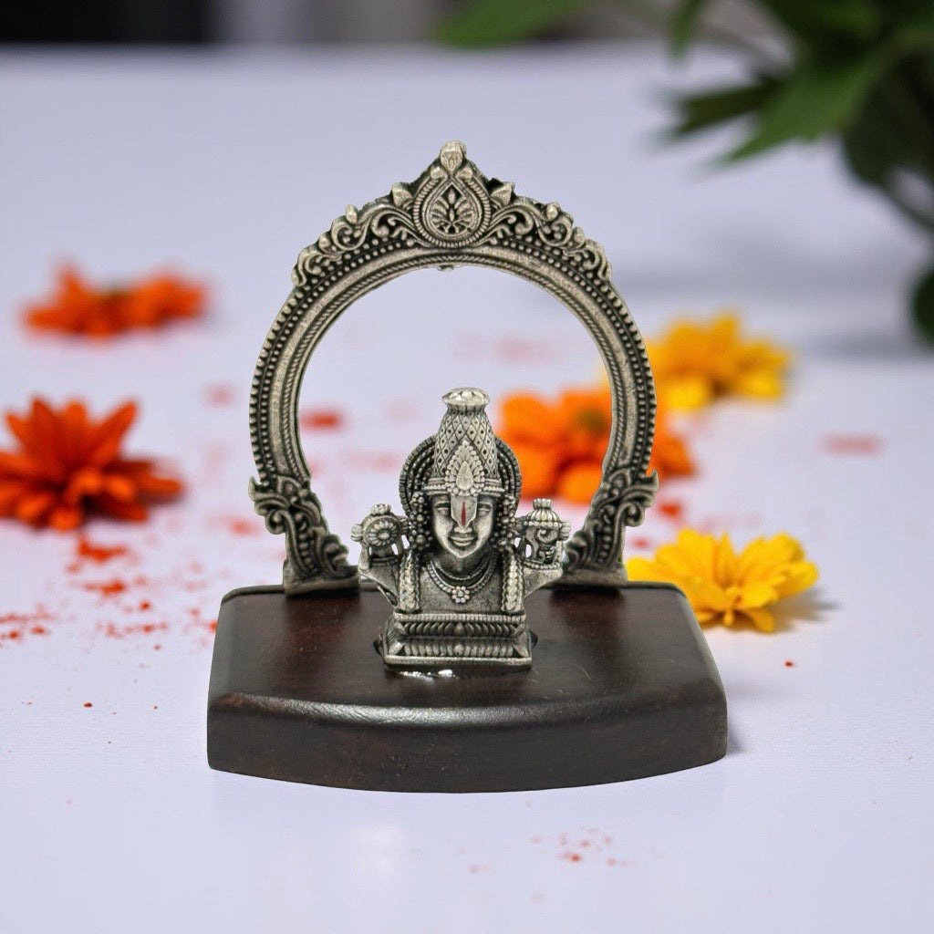 925 Silver Balaji Wooden Base