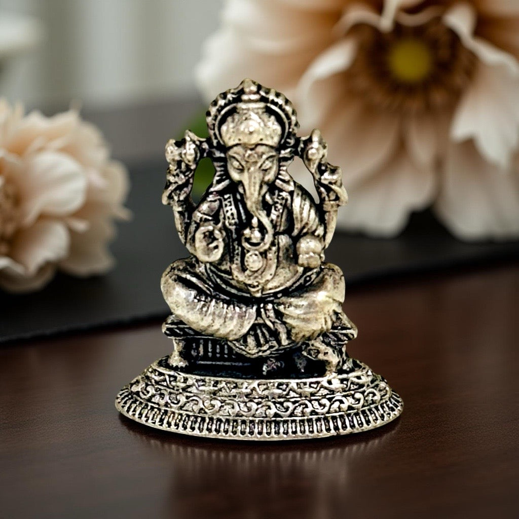 925 Silver 2D Ganesh Idols 1 Inch