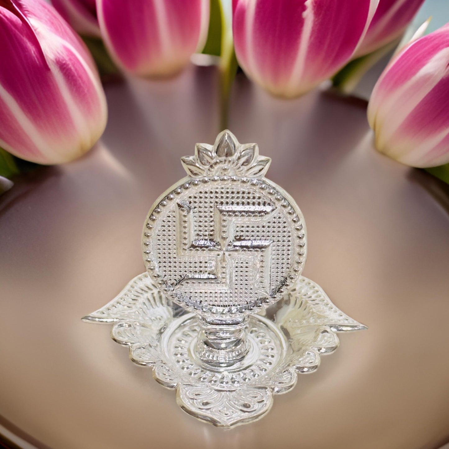 Silver Swastik Agarbathi Stand