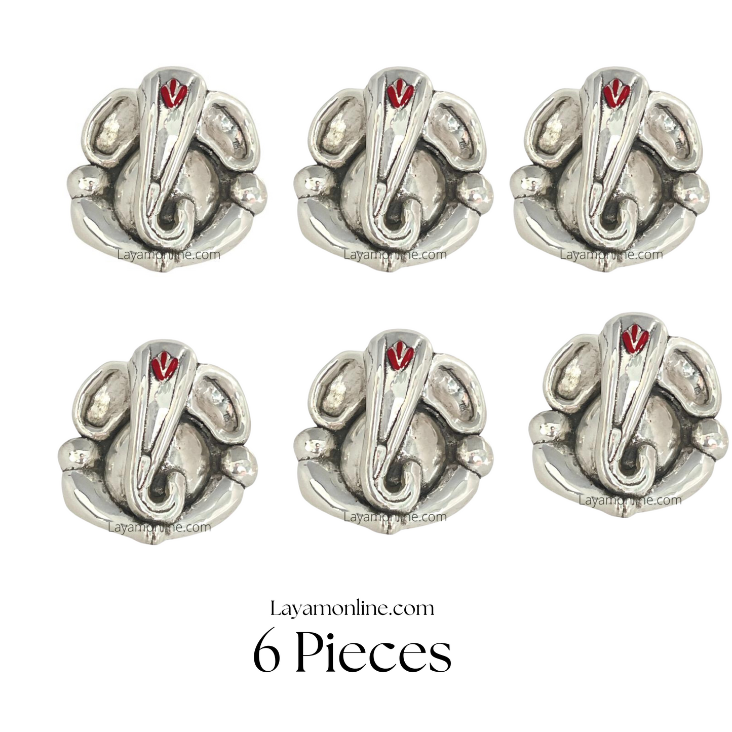 999 Pure Silver Ganesh Idol (5 PCs)