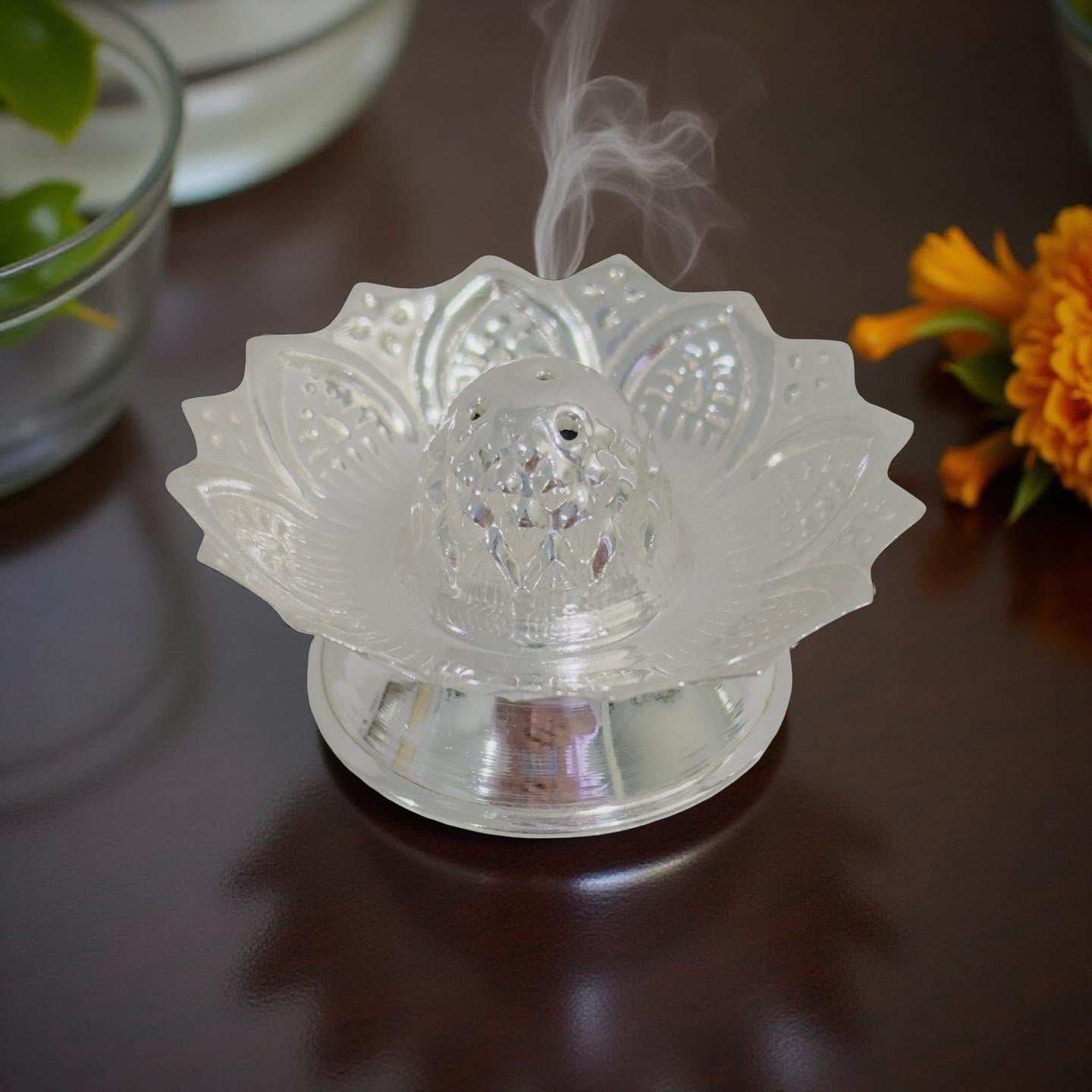 Silver Lotus Agarbathi Stand