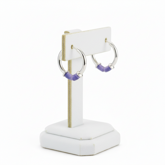 925 Sterling Silver Ria Epoxy Hoop Earring