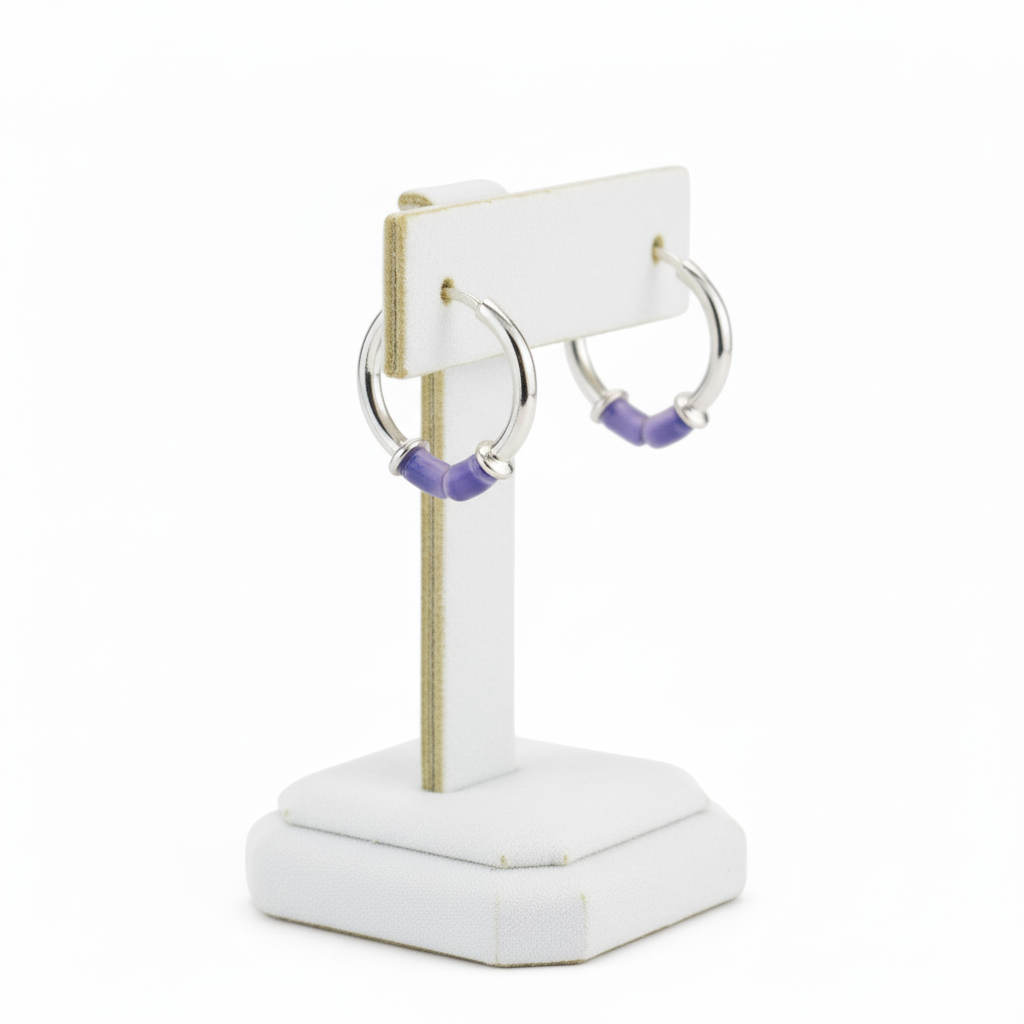 925 Sterling Silver Ria Epoxy Hoop Earring