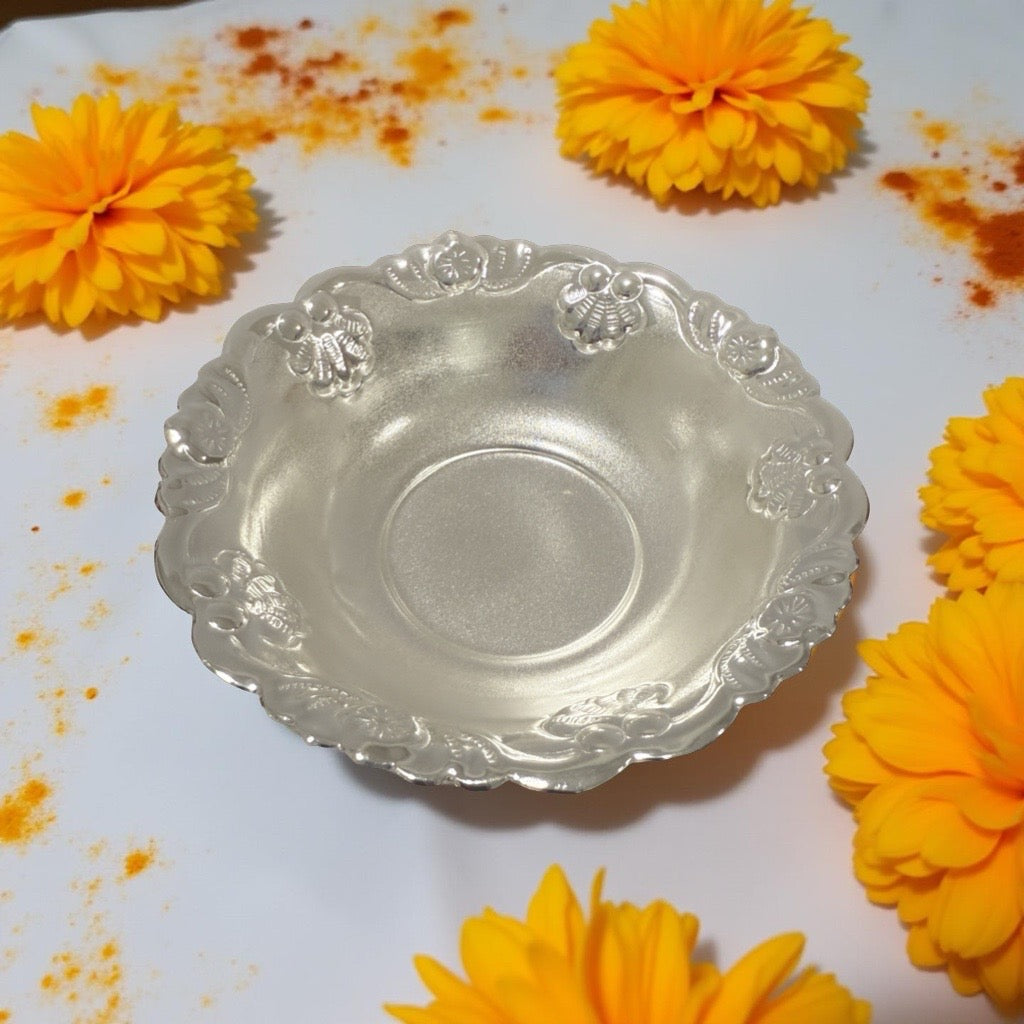 925 Silver Floral Bowl