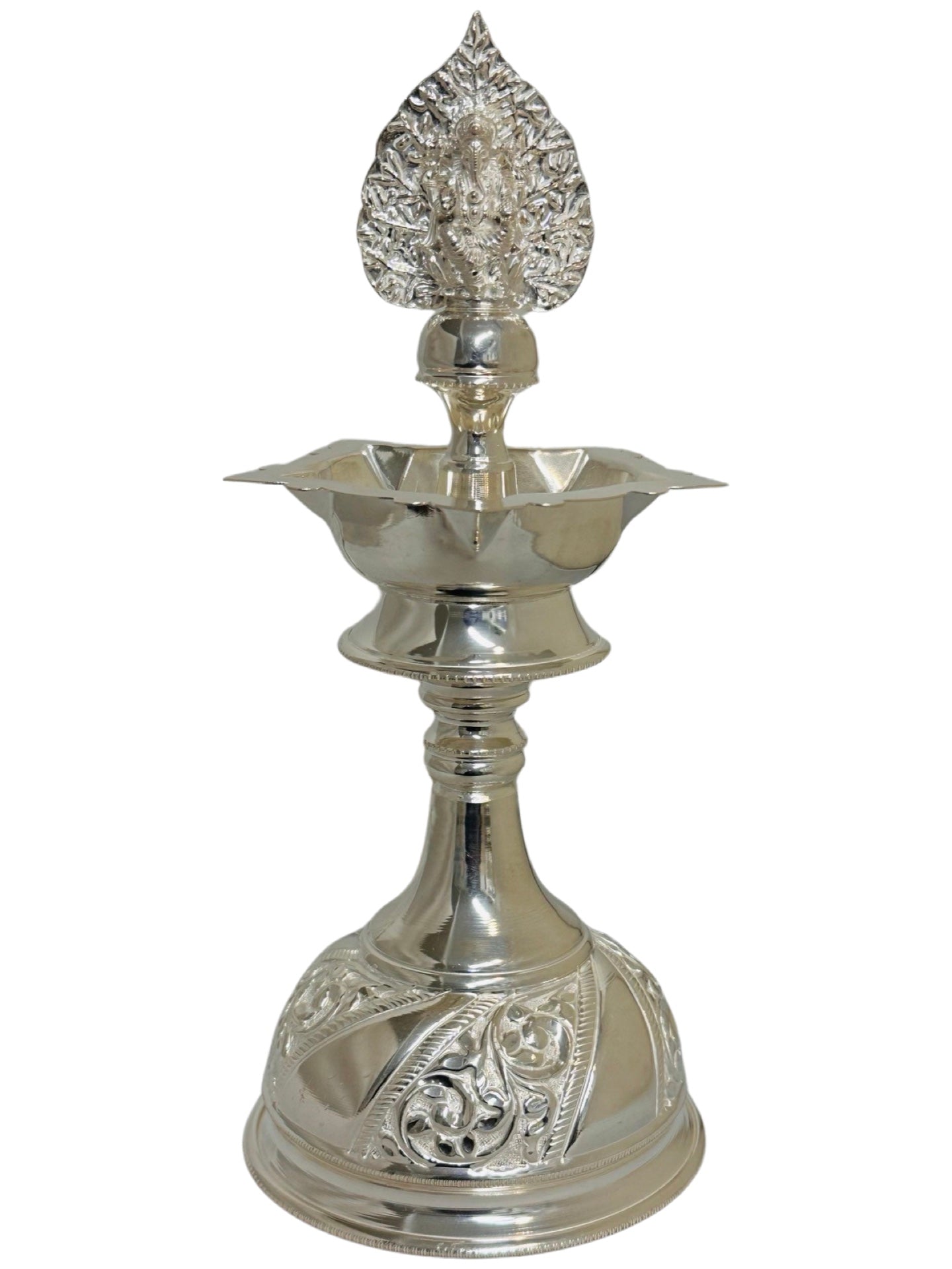 925 Silver Lakshmi-Ganesh Kundulu-Kuthuvilakku 8.75 inches