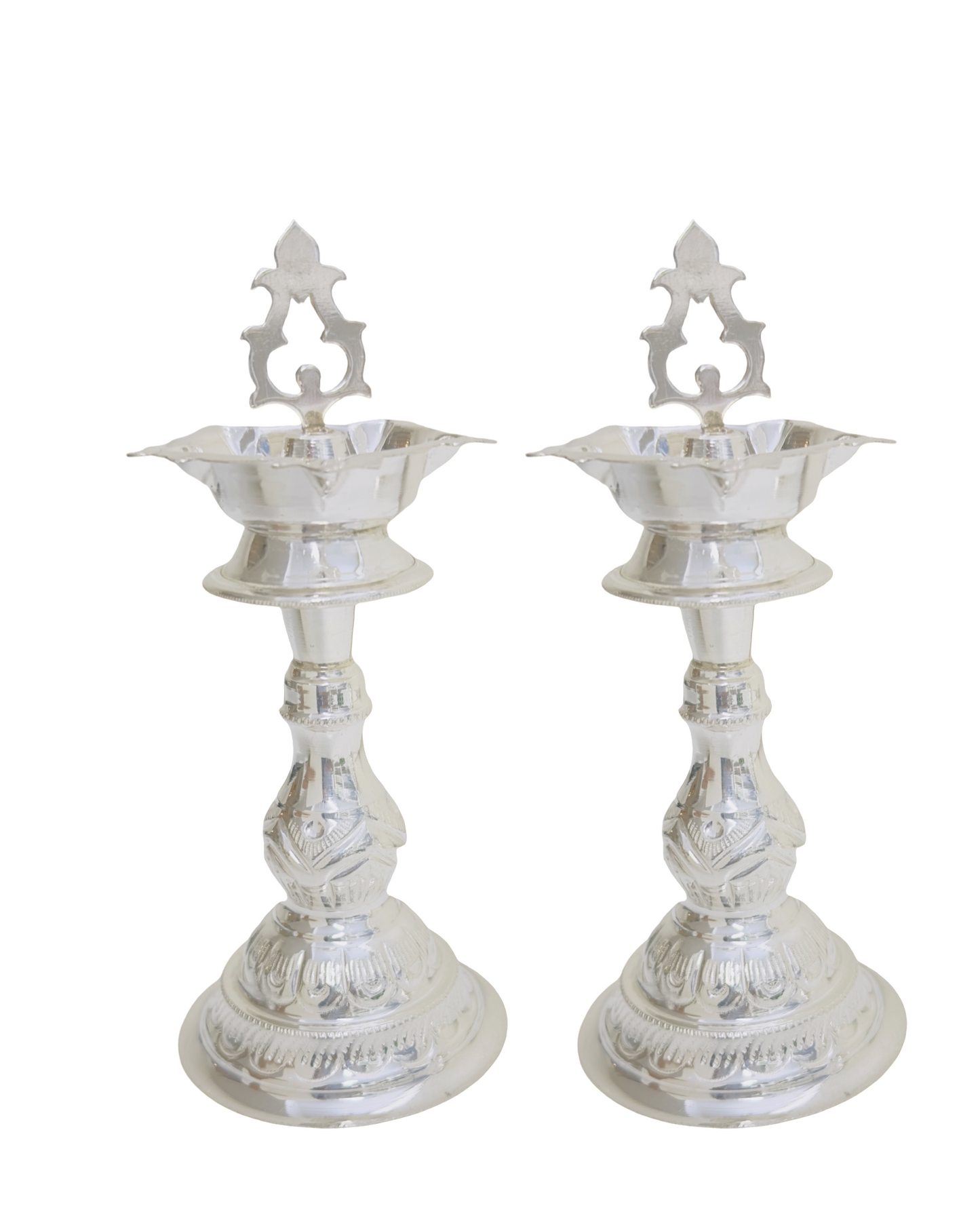 925 Silver Mayuri kumbakonam kuthuvilakku- Kundhulu 5.3 Inches