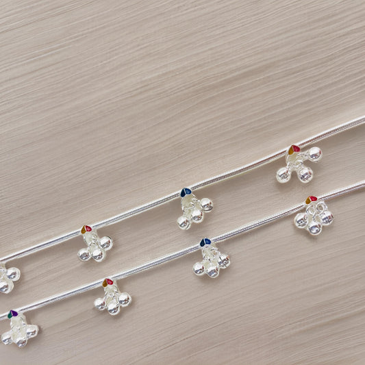 Nisha Silver Anklet 9 Inches