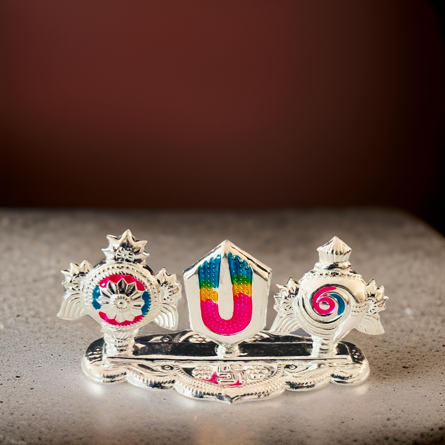 Silver Sangu-Chakra-Namam Incense Burner