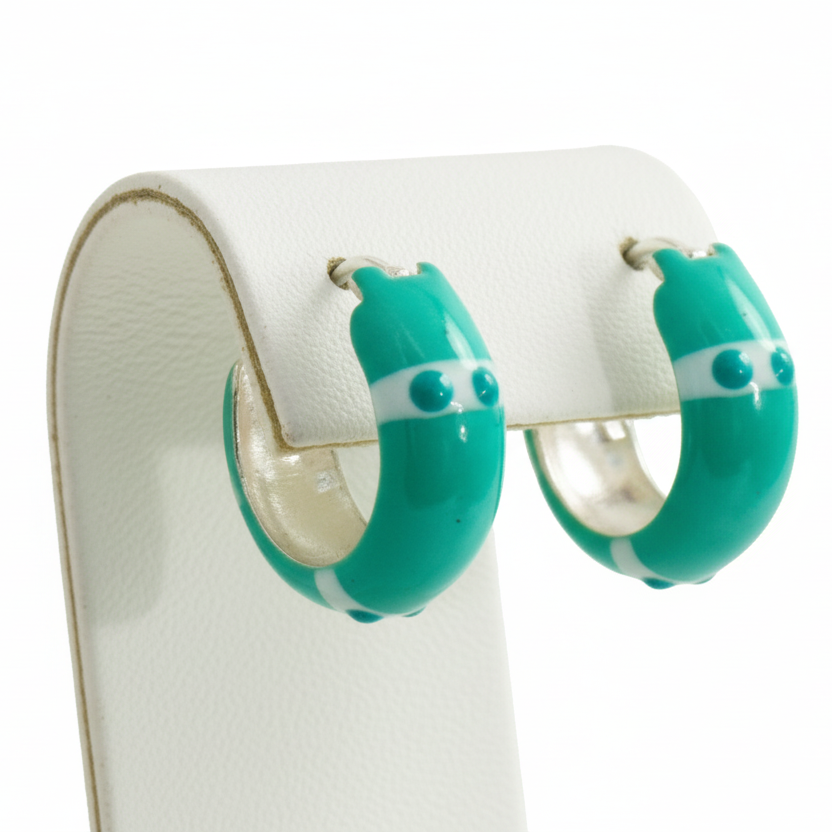 925 Sterling Silver Eva Epoxy Hoop Earring