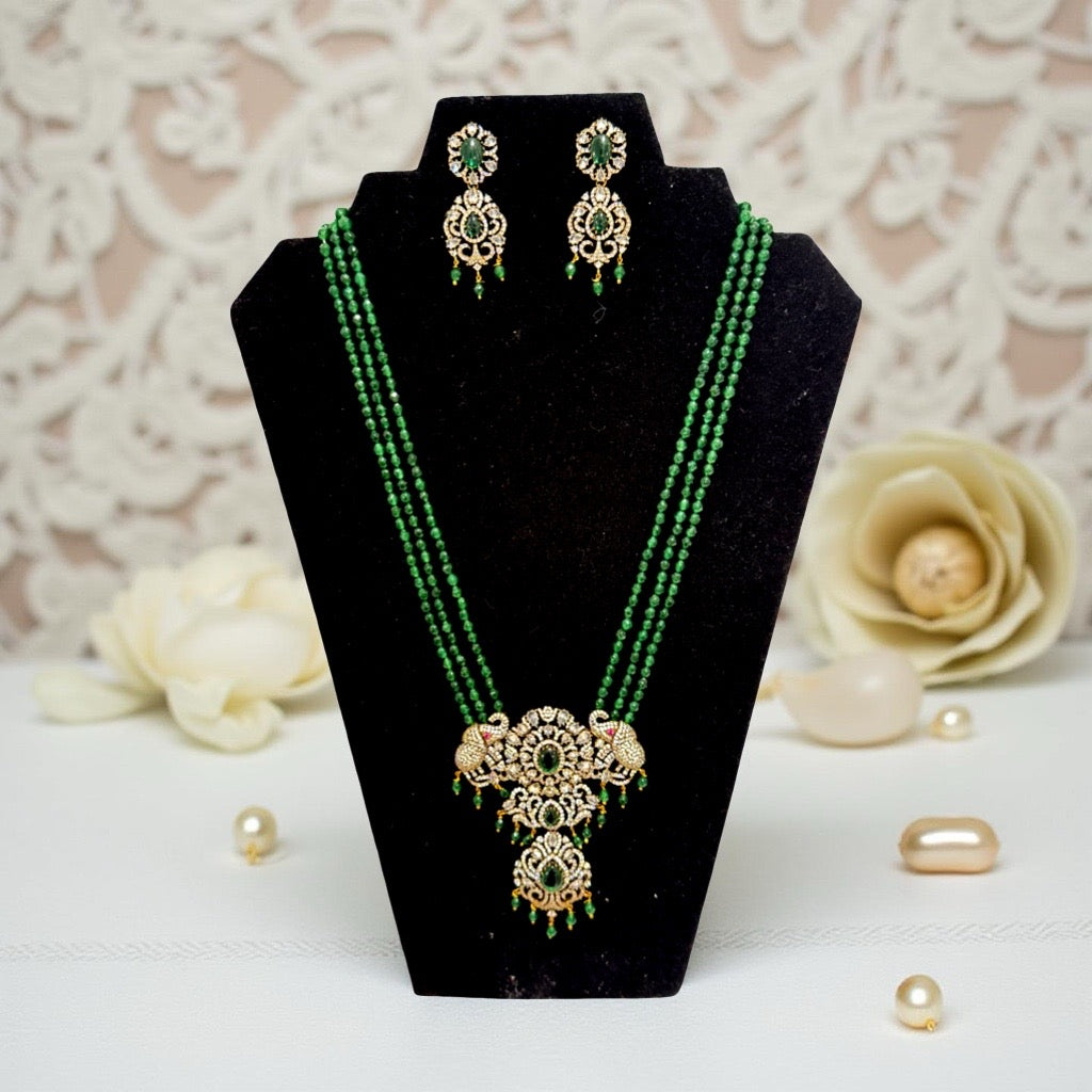 Mayuri Victorian Long Necklace and Earrings Set