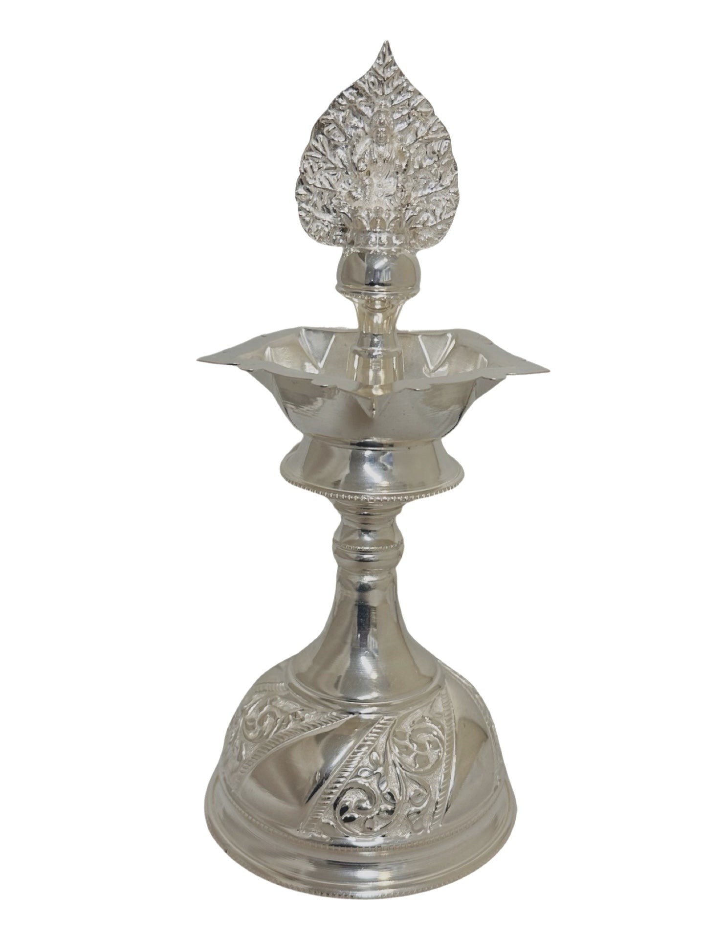 925 Silver Lakshmi-Ganesh Kundulu-Kuthuvilakku 8.75 inches