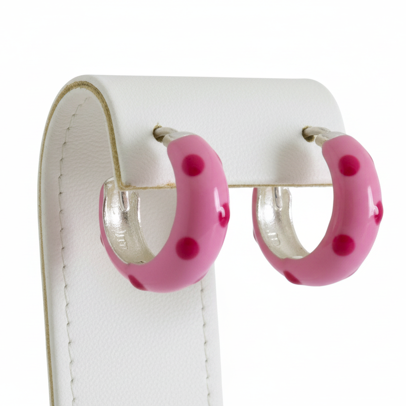 925 Sterling Silver Liya Epoxy Hoop Earring