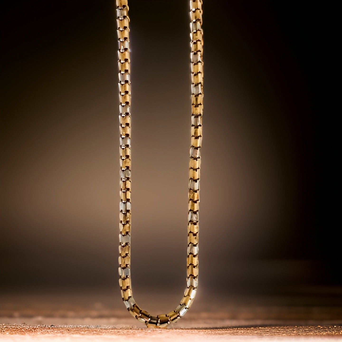 18KT Gold Rose Gold-Rhodium Two Tone Chain