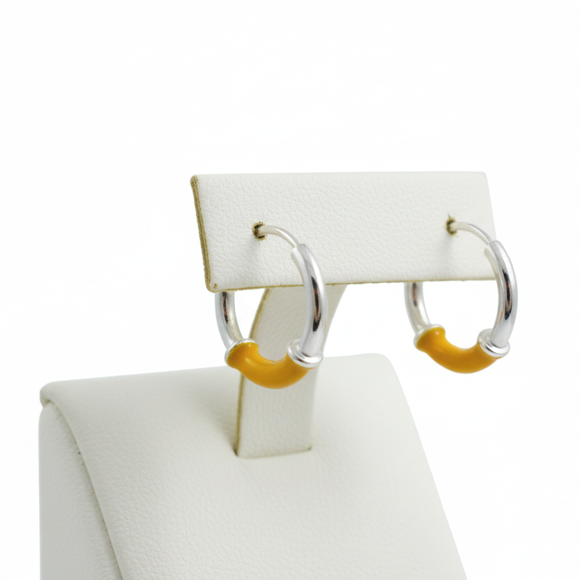 925 Sterling Silver Amaya Epoxy Hoop Earring
