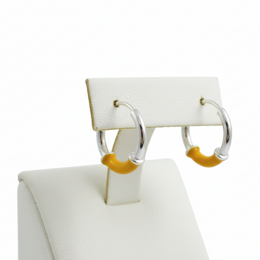925 Sterling Silver Amaya Epoxy Hoop Earring