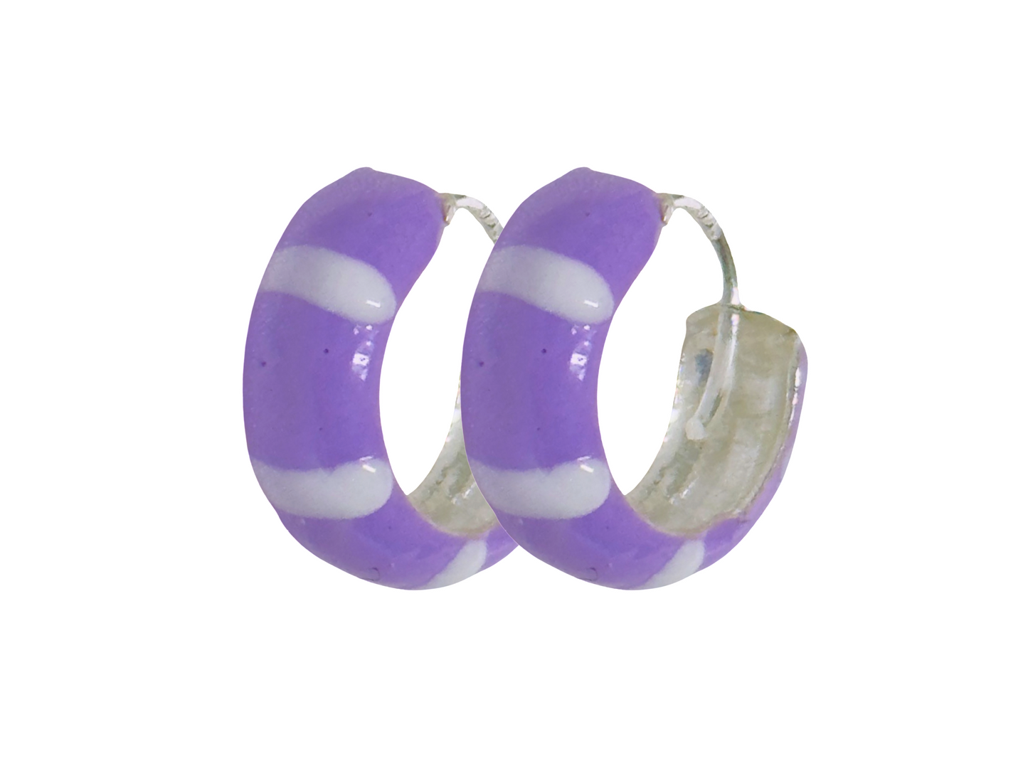 925 Sterling Silver Maya Epoxy Hoop Earring