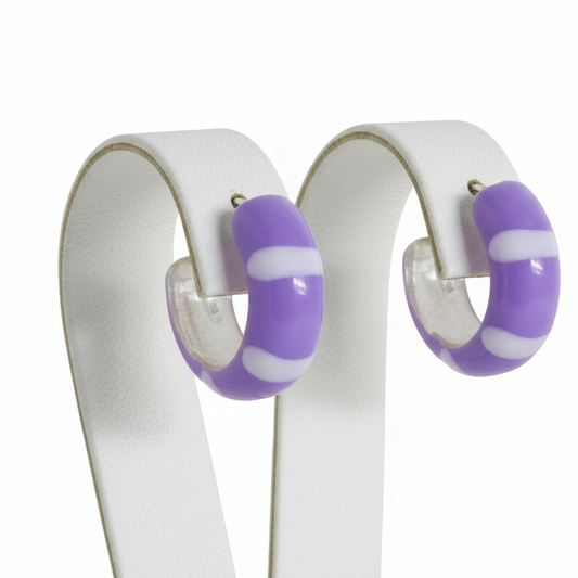 925 Sterling Silver Maya Epoxy Hoop Earring