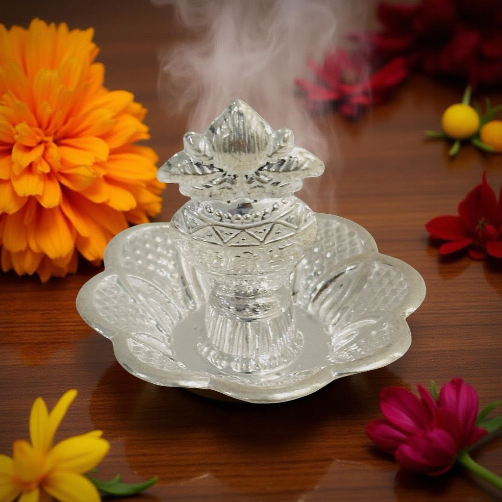 Silver Kumbh Agarbathi Stand