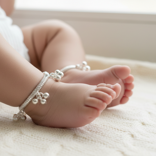 Amrita Silver New Born Anklet