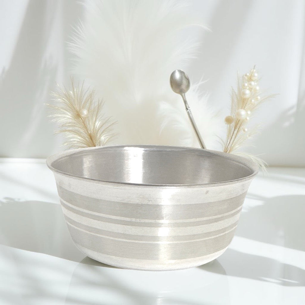 Silver Plain Feeding Bowl