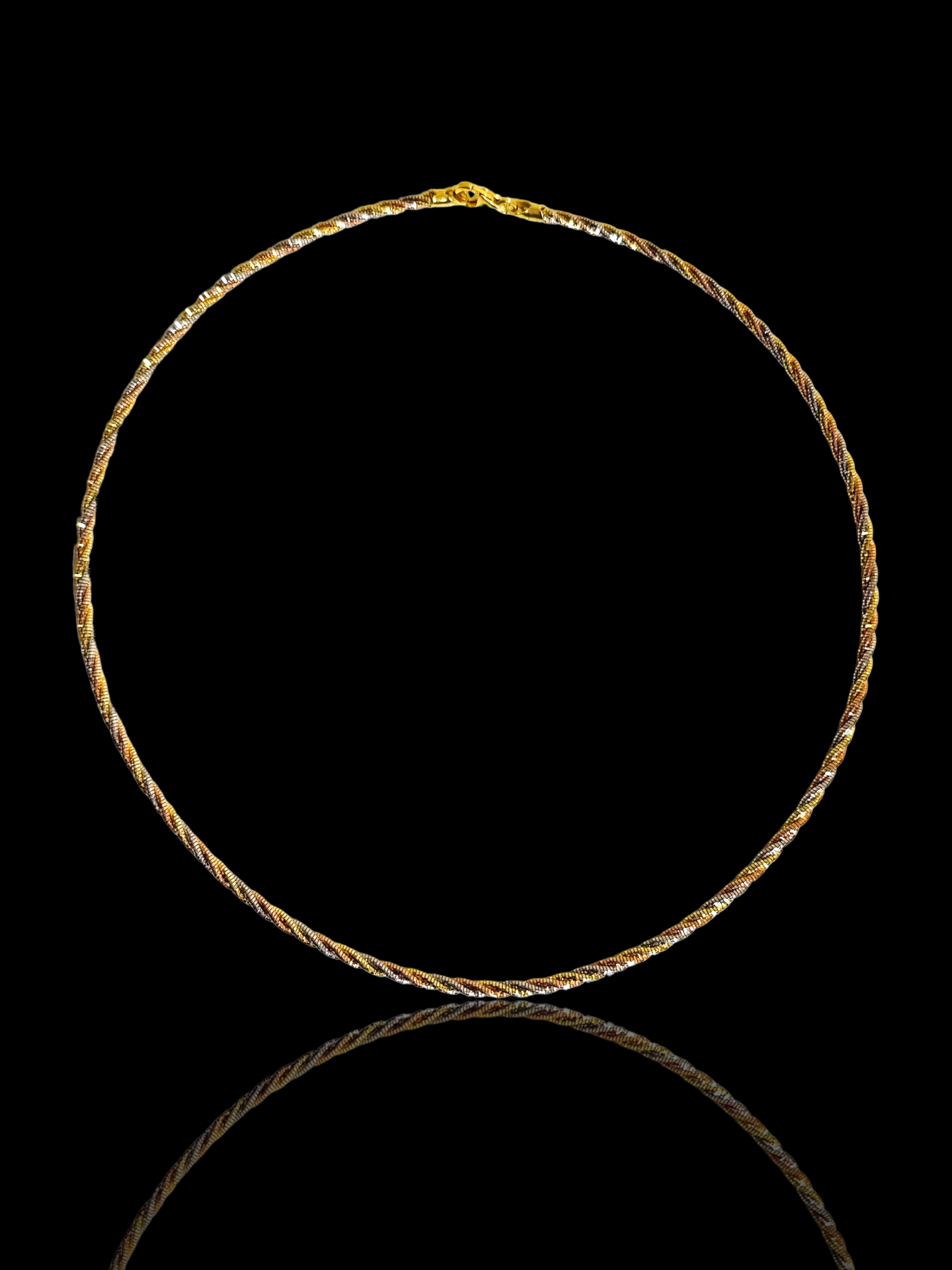 925 Silver Three Tone Twisted Necklace