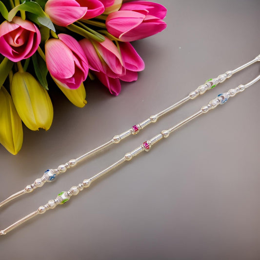 Radha Silver Anklet 9.5 Inches