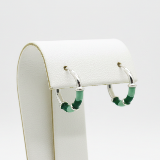 925 Sterling Silver Hana Epoxy Hoop Earring