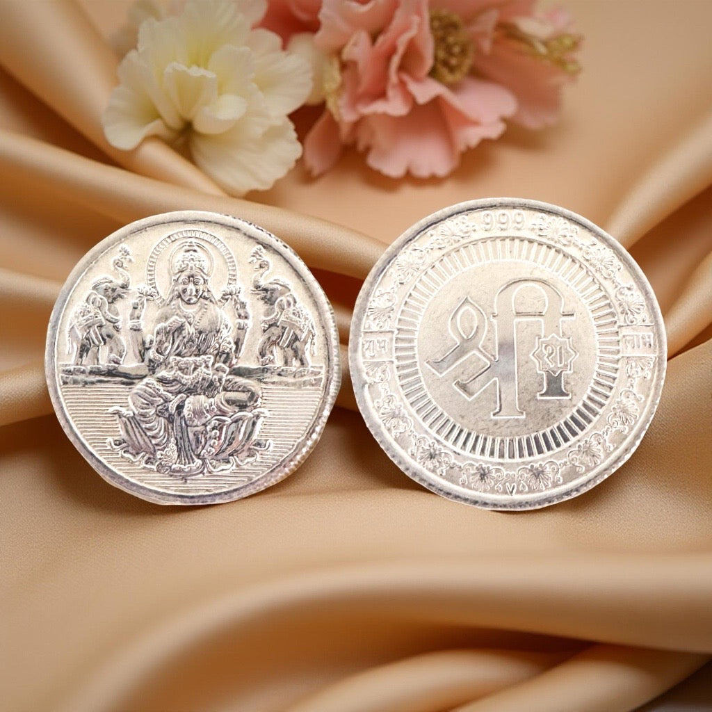 999 Silver Lakshmi Coins 10 Grams