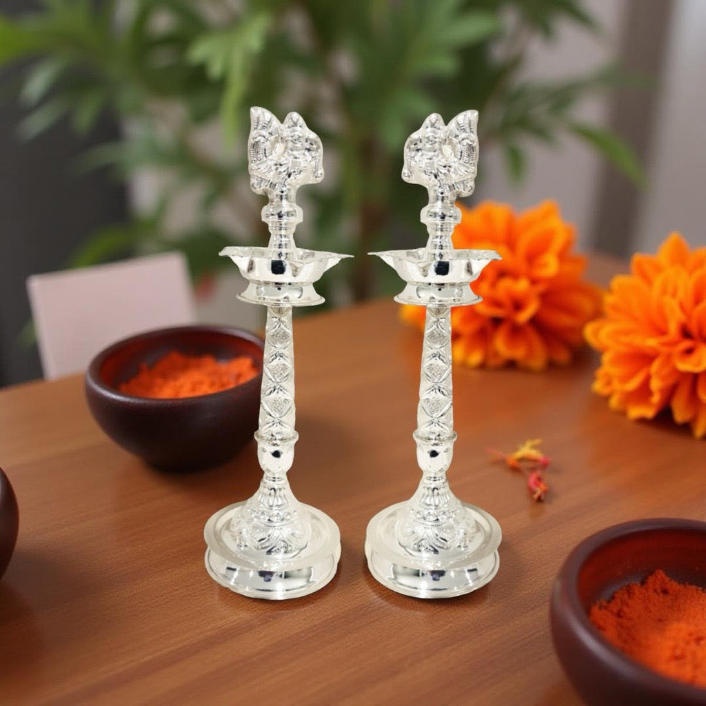 Anamika Silver KuthuVilakku-Kundhulu-Diya 10 Inches