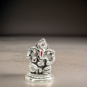 Antique 999 Fine Silver Gajavakra Ganesha Idol
