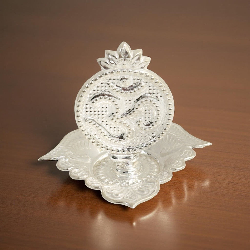 Silver Om Agarbathi Stand