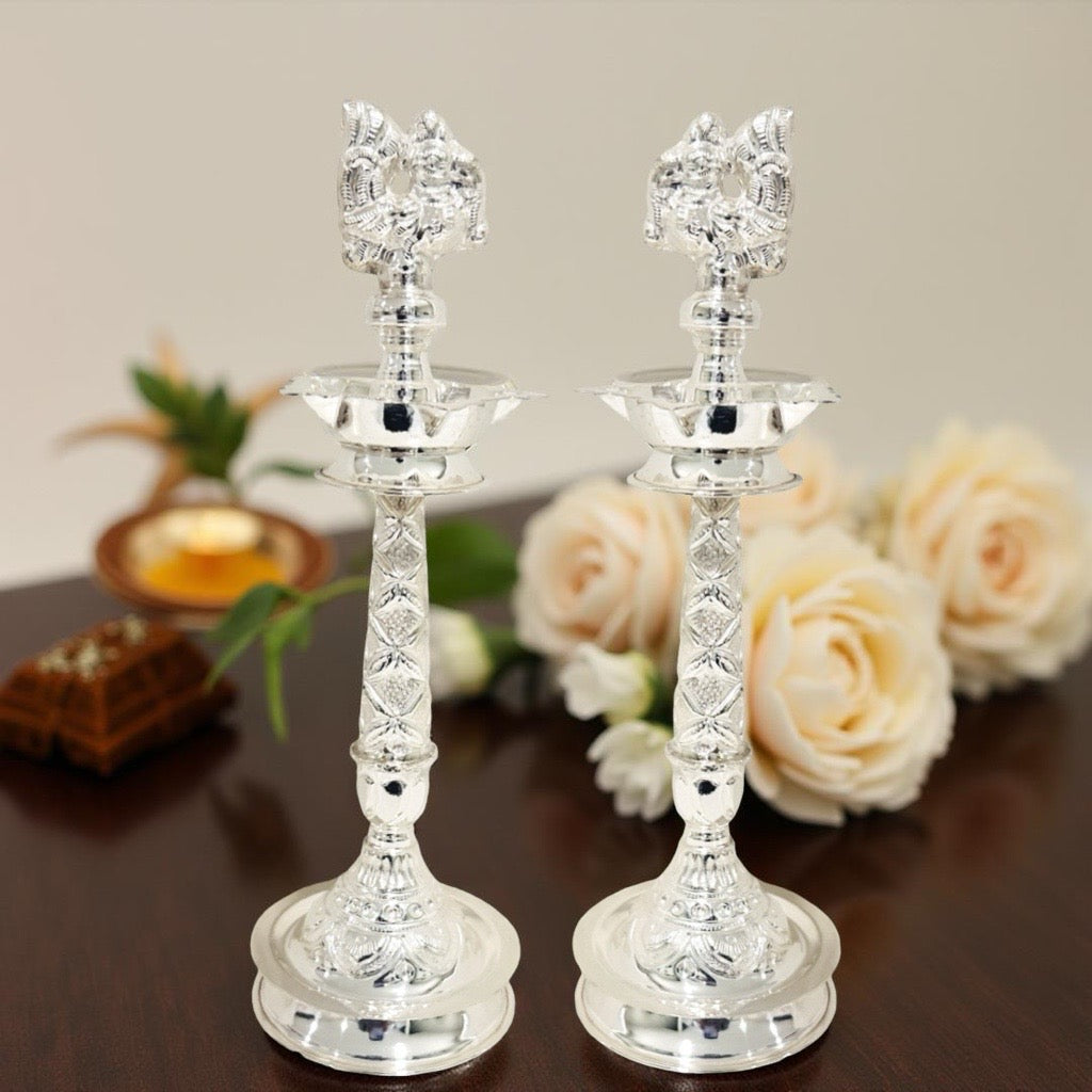 Anamika Silver KuthuVilakku-Kundhulu-Diya 10 Inches
