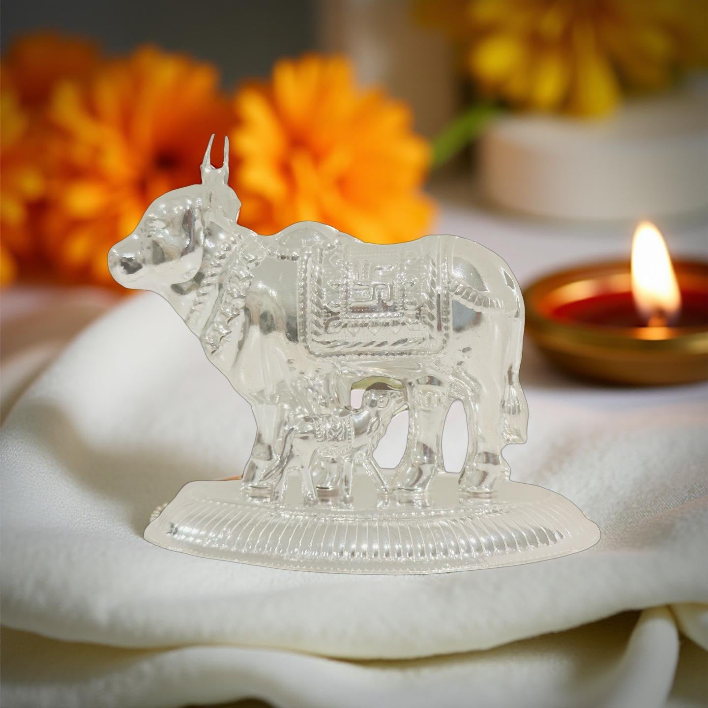 Silver Cow Idol 3.1 Inches