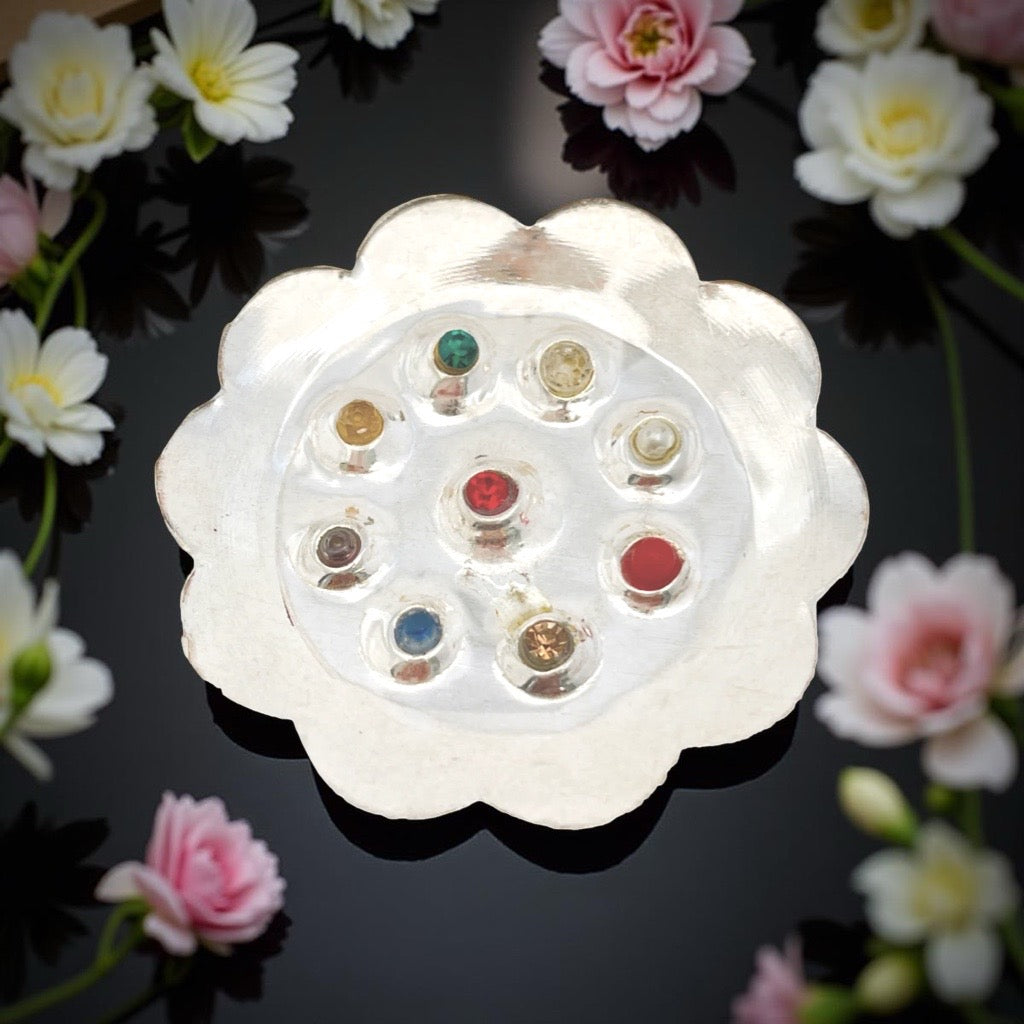 Silver Navratan Plate