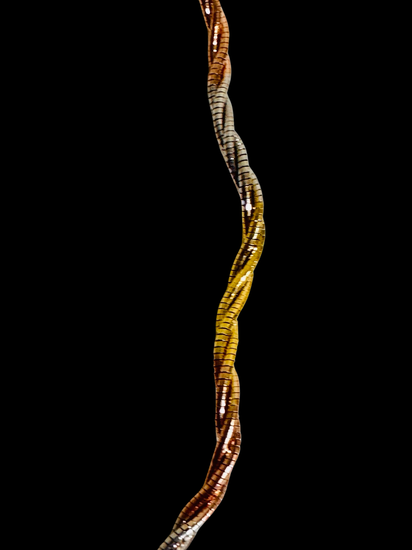 925 Silver Three Tone Silver Curvy Necklace