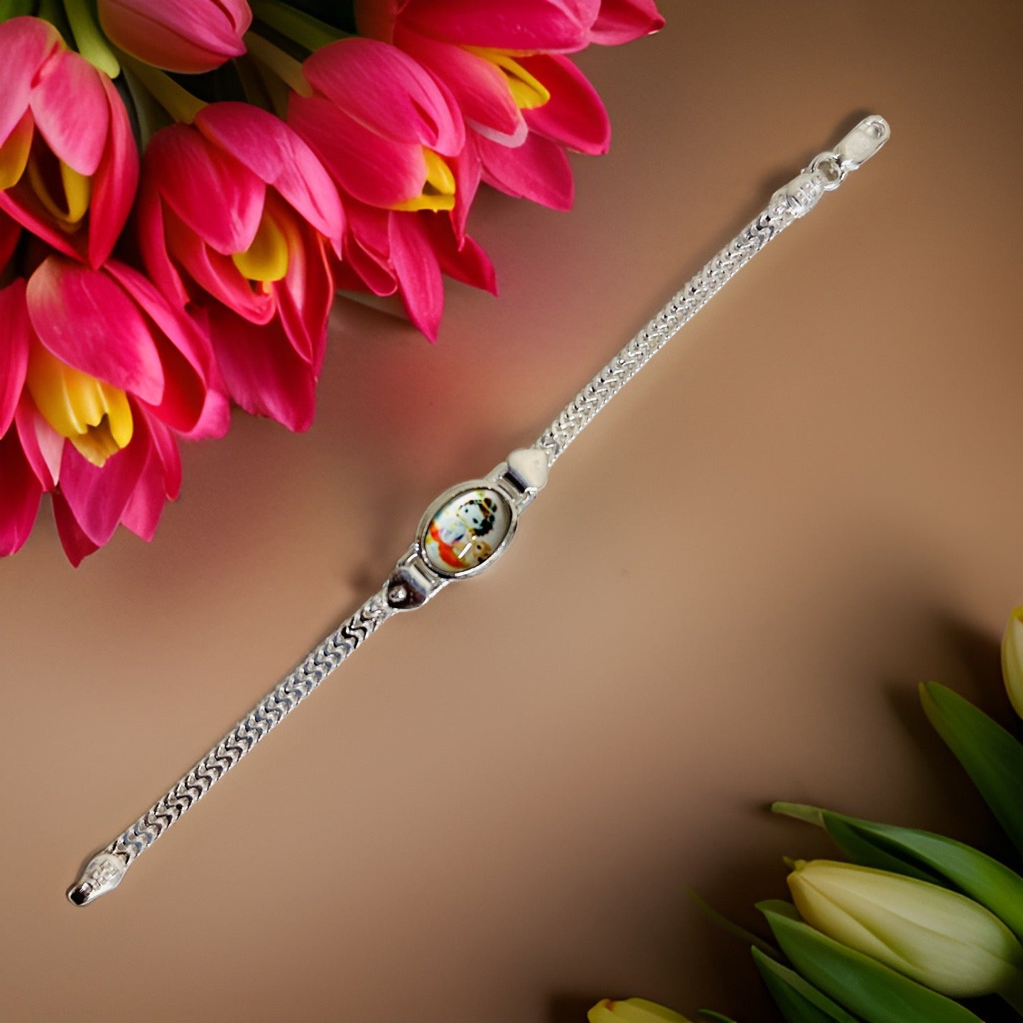 Silver ladookrishna Bracelet 6 Inches