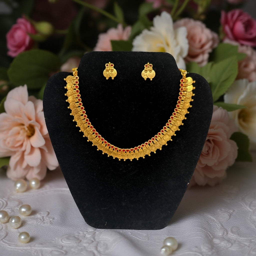 Lalitha Kaasu Necklace and Earrings Set