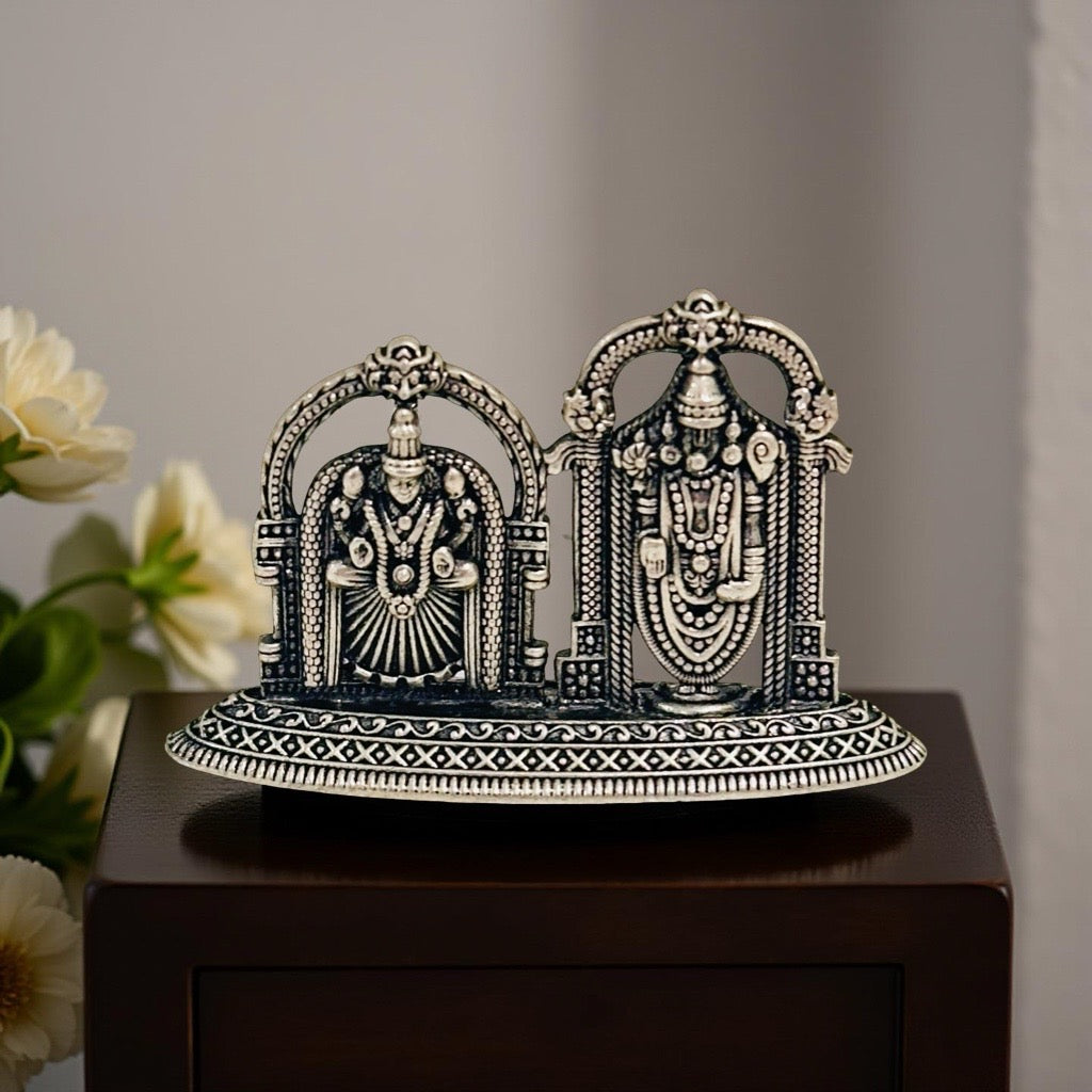 925 Silver 2D Balaji Padmavati Idols 1 Inch