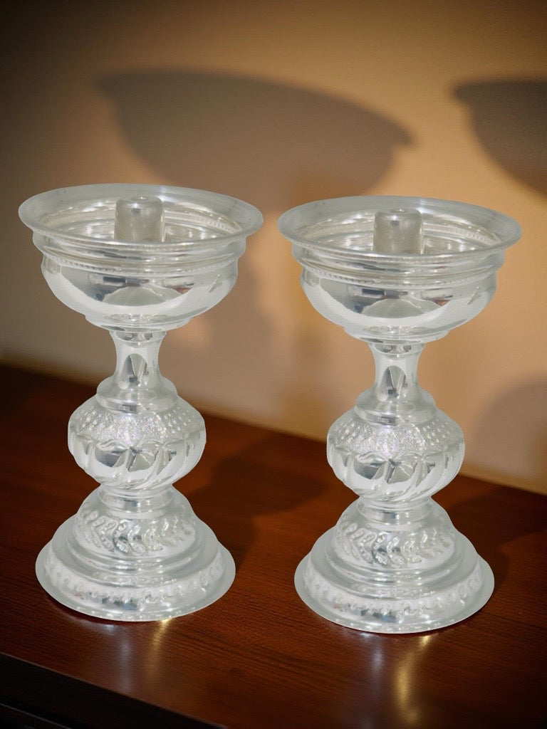 925 Silver Nakash Nandha Diya 3.75 Inches