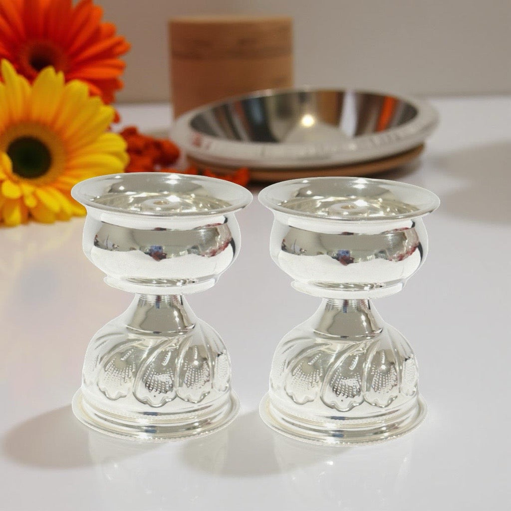 925 Silver Nakshi Time Deepam 2.3 Inches