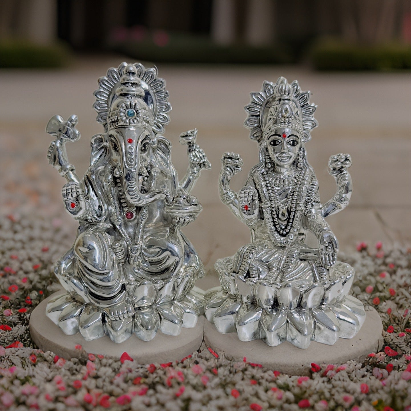 999 Silver Divya Lakshmi Ganesh Idol